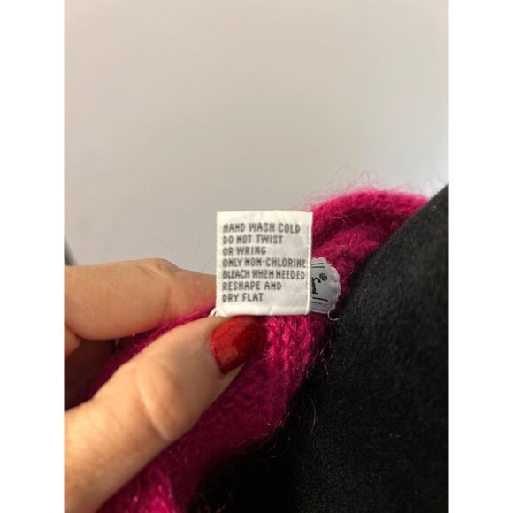 Gallagher Vintage Women's Fuchsia Mohair & Acrylic Knit Cardigan Sweater Size L - Picture 7 of 7